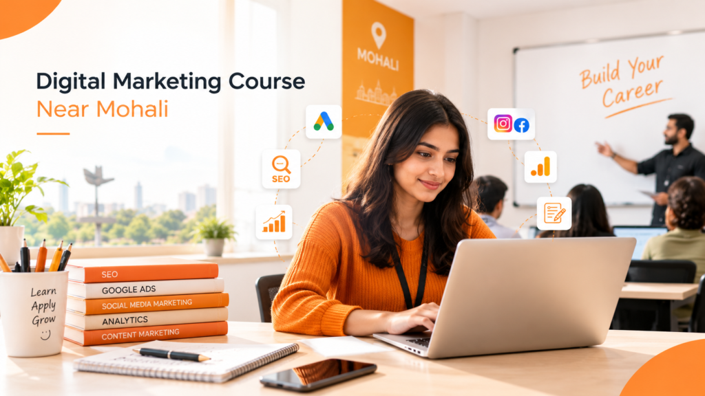 Digital marketing course near Mohali with practical training in SEO, Google Ads and social media